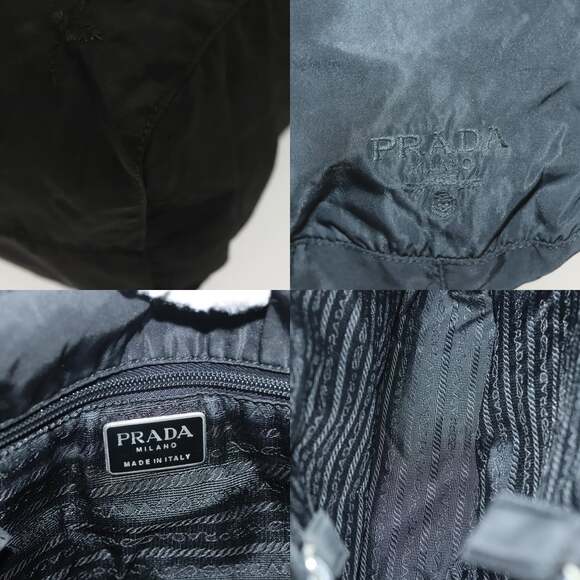 PRADA Hand Bag Nylon Black Silver - Picture 11 of 13
